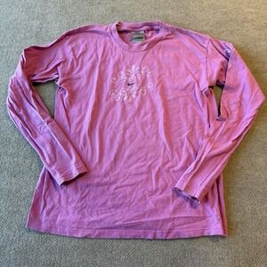 Vintage Y2K Nike Graphic Logo  Pink Women's Long Sleeve Size XL
